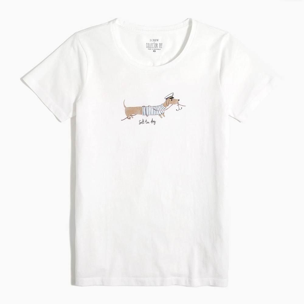 NWT JCrew Salt-tee Dog Collector Tee
